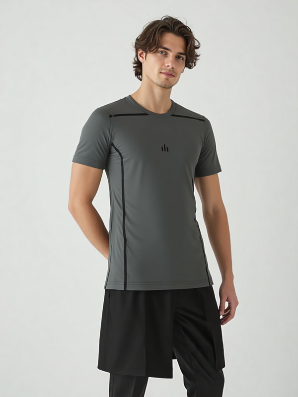 Grey compressed tee